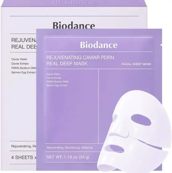 Biodance – Rejuvenating Caviar PDRN Real Deep Mask, 34g x 4pcs