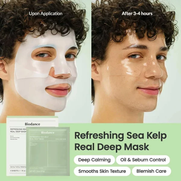 Biodance – Refreshing Sea Kelp Real Deep Mask 1 Box, 34g*4ea